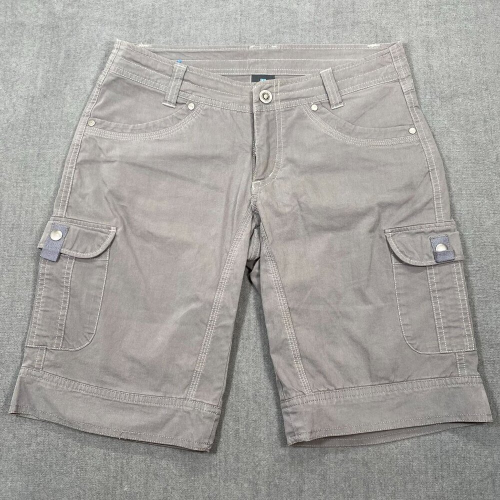 Kühl Mens Gray Cargo Shorts Size 6 Outdoor Nylon Blend Durable Lightweight